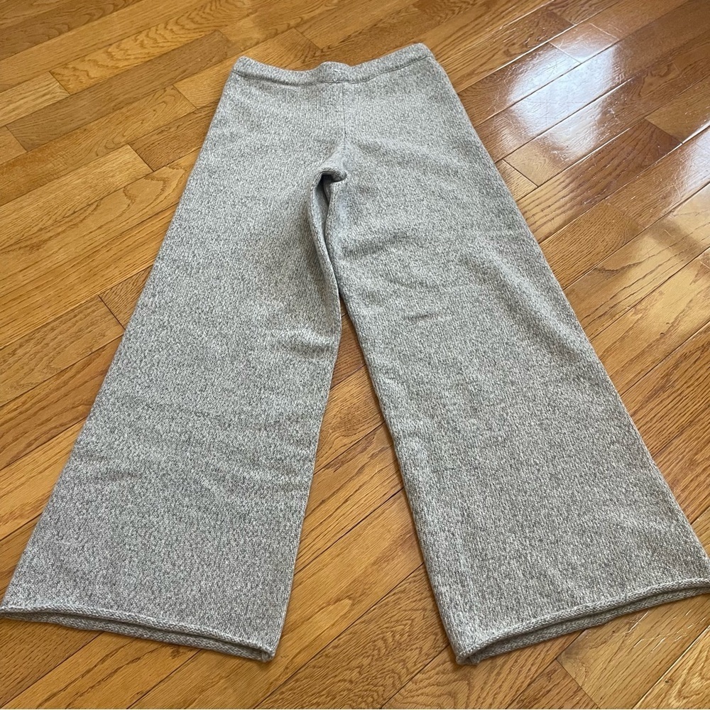 Zara women’s cozy lounge wool blend wide leg pants casual Sz Large beige - Picture 12 of 13